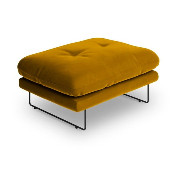 Žltý puf so zamatovým poťahom Windsor & Co Sofas Gravity-image-2