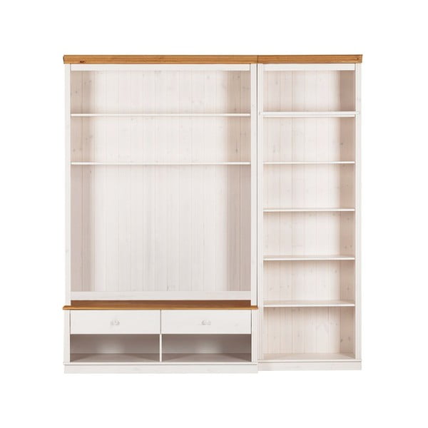 Biela TV zostava z borovicového dreva 214x223 cm Anita – Støraa