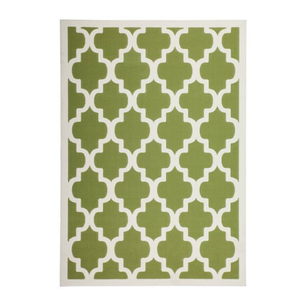 Zeleno-biely koberec Kayoom Maroc 2087, 80 x 150 cm