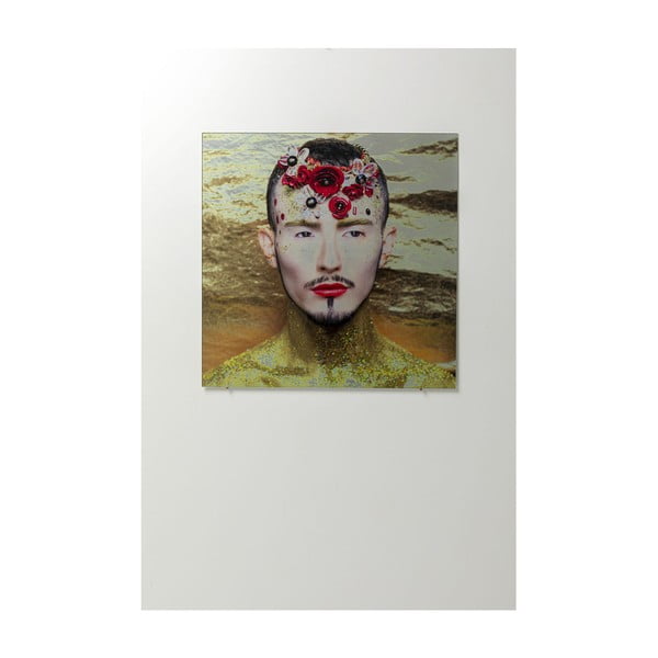 Sklenený obraz Kare Design Flower Man, 80 x 80 cm