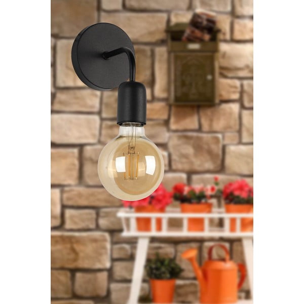 Čierne kovové nástenné svietidlo Mosso - Squid Lighting-image-1