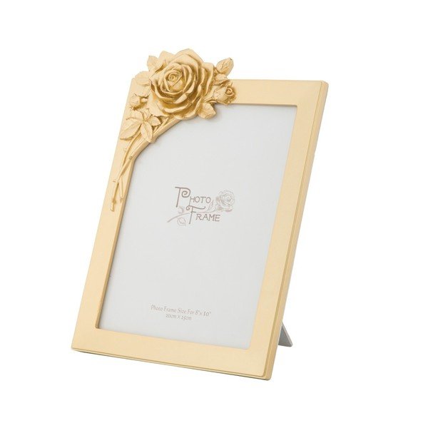 Žltý fotorámik v živicovom ráme Mauro Ferretti Glam Rose, 24,5 × 32,8 cm