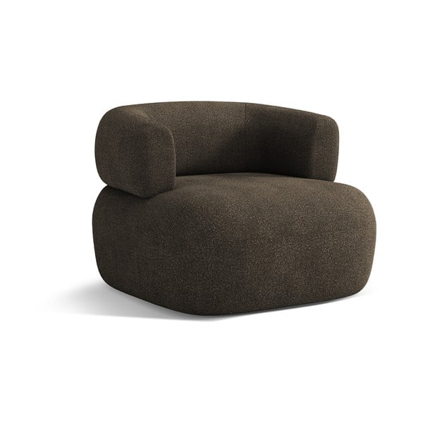 Hnedé kreslo z textílie bouclé Jenny – Micadoni Home