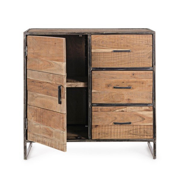Komoda z masívu akácie v prírodnej farbe 90x90x40 cm Elmer – Bizzotto-image-3