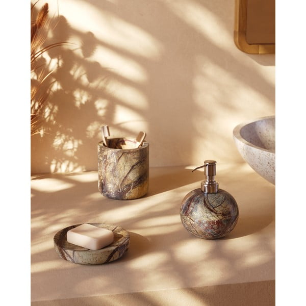 Mramorový dávkovač mydla v prírodnej farbe 200 ml Spalsh – Kave Home-image-2