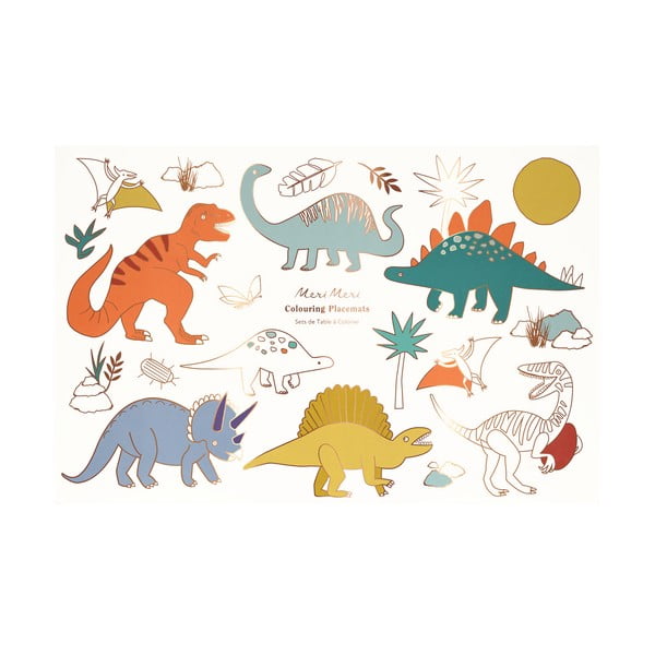 Papierové prestieranie v súprave 8 ks 28x42.5 cm Dinosaurs – Meri Meri