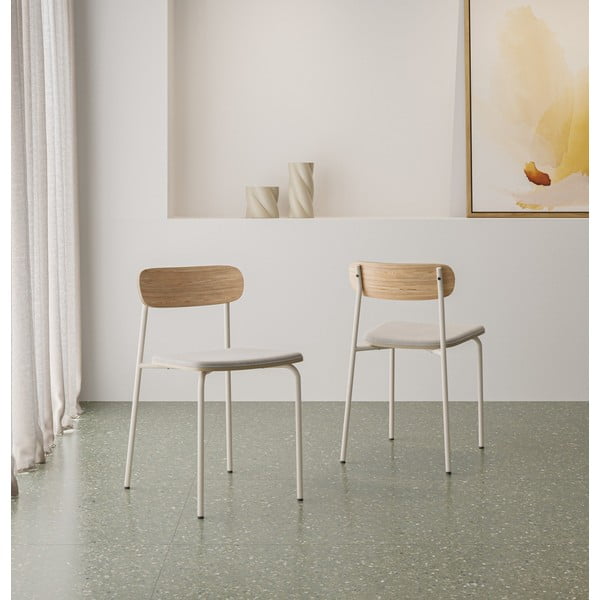 Jedálenské stoličky v súprave 2 ks v béžovo-prírodnej farbe Adriana – Marckeric-image-1