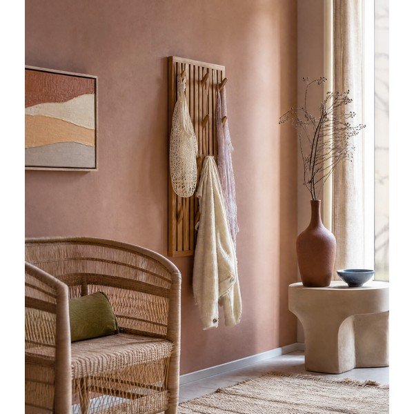 Vešiakový panel z dubového dreva v prírodnej farbe 46x100x8 cm Parco – Spinder Design-image-1