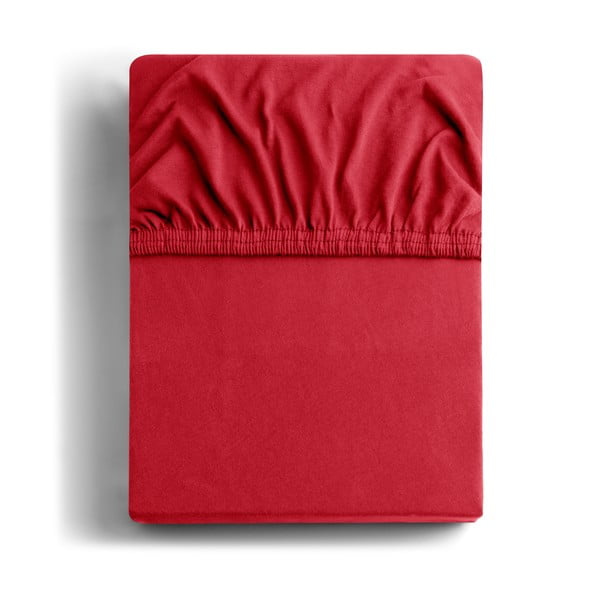 Červená elastická plachta z mikrovlákna DecoKing Amber Collection, 200-220 × 200 cm