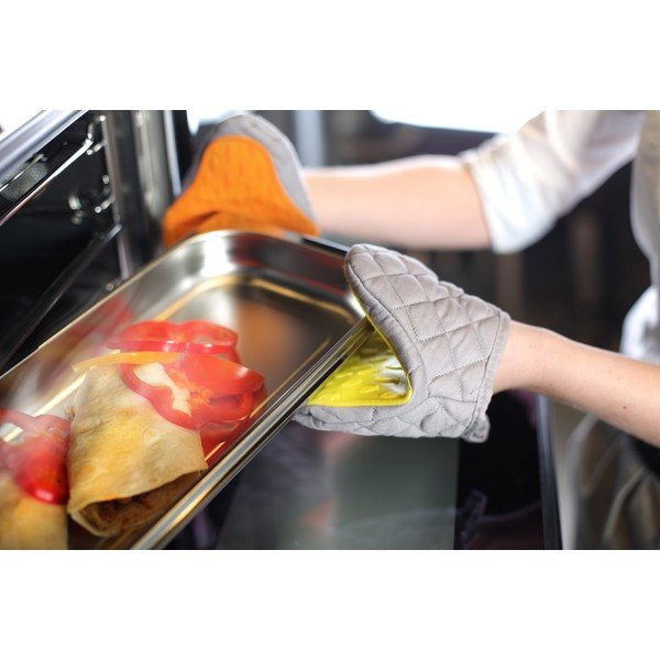 Žlto-sivá bavlnená chňapka so silikónom Vialli Design-image-1