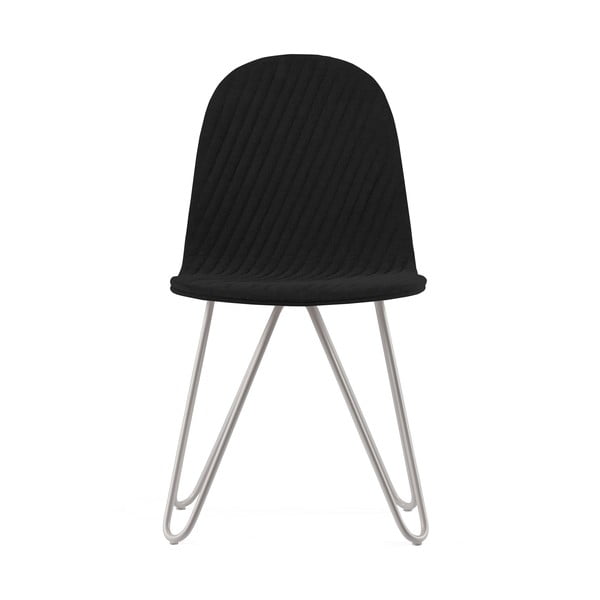 Čierna stolička s kovovými nohami IKER Mannequin X Stripe