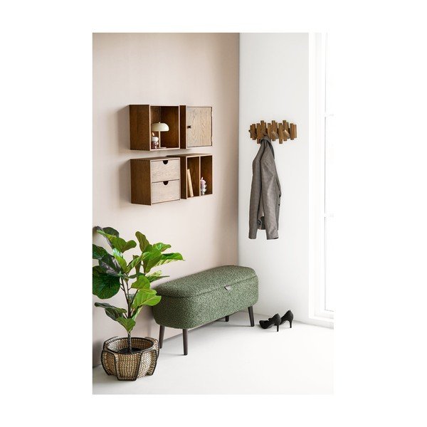 Zelená lavica z textílie buklé Harlow – House Nordic-image-1