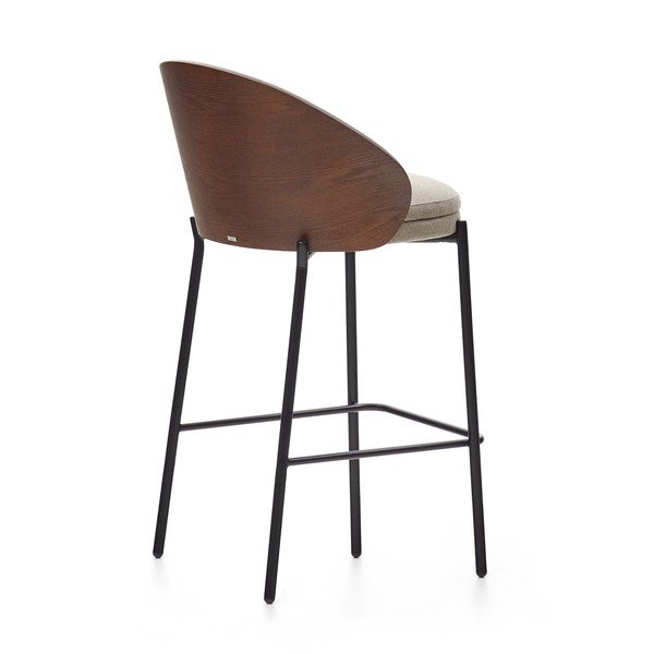 Hnedo-béžová barová stolička (výška sedadla 65 cm) Eamy – Kave Home-image-4