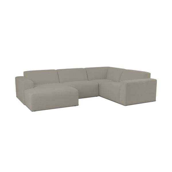 Svetlohnedá rohová pohovka z textílie buklé (do "U") Roxy – Scandic-image-1