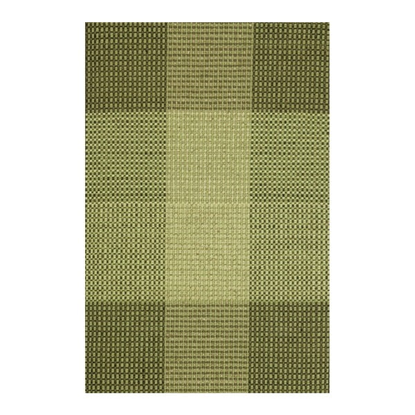 Zelený ručne tkaný vlnený koberec Linie Design Genova, 140 × 200 cm