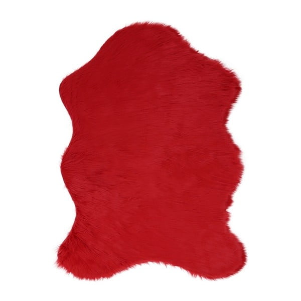 Červený koberec z umelej kožušiny Pelus Red, 150 × 200 cm