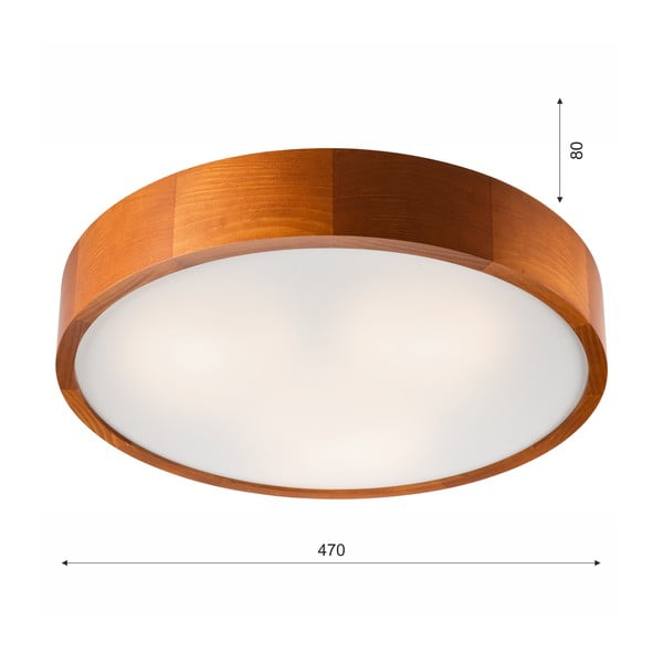 Koňakovohnedé stropné svietidlo so skleneným tienidlom ø 47 cm Eveline – LAMKUR-image-4
