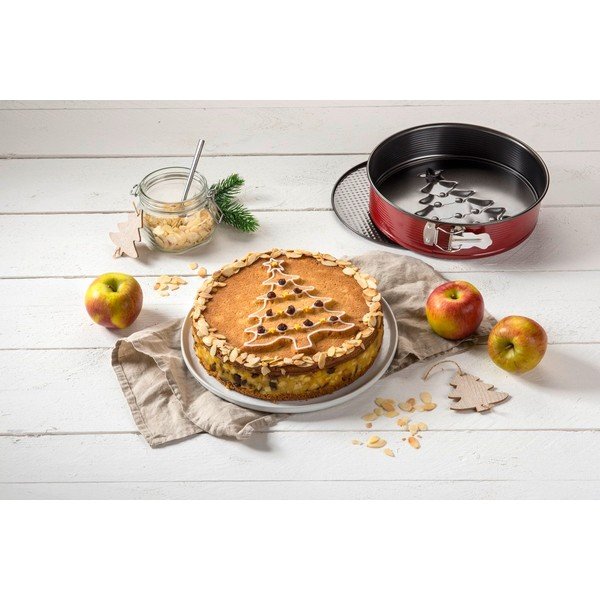 Červená oceľová forma na tortu Zenker Sparkling Christmas, ø 26 cm-image-1
