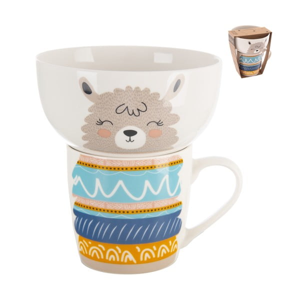 Porcelánová súprava hrnčeka a misky 2 ks 350 ml – Orion