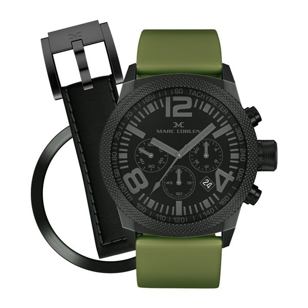 Unisex hodinky Marc Coblen s remienkom a krúžkom na ciferník naviac P65