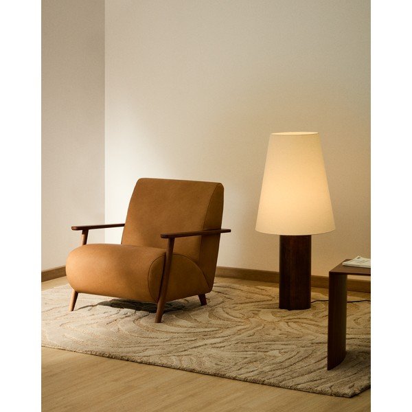 Hnedé kožené kreslo Meghan – Kave Home-image-1