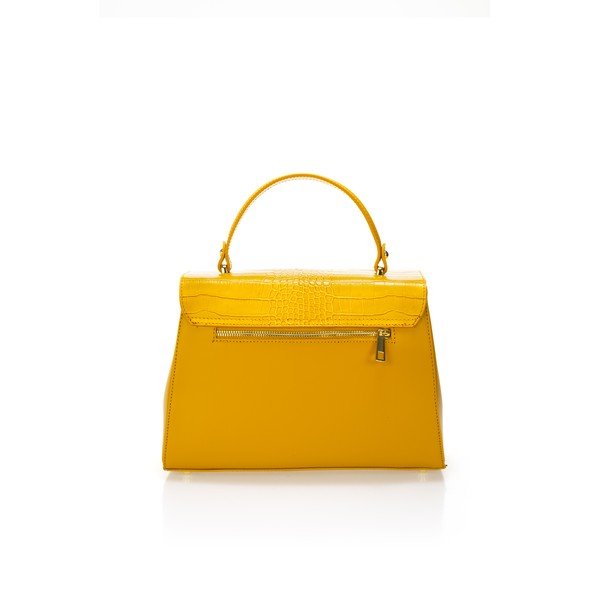 Žltá kožená kabelka Federica Bassi Maria-image-2