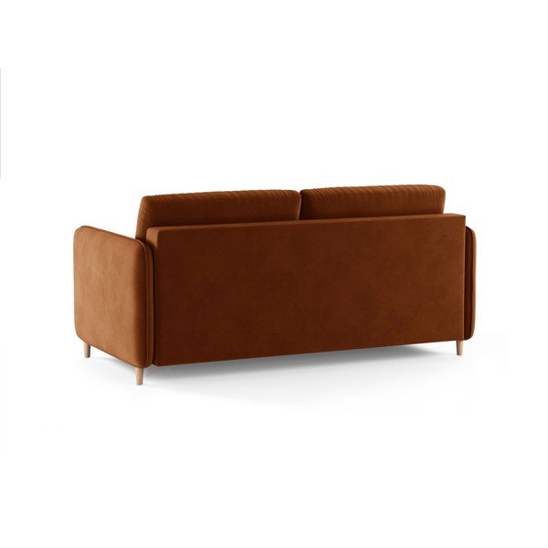 Zamatová pohovka na každodenné spanie v terakotovej farbe 184 cm – Micadoni -image-3