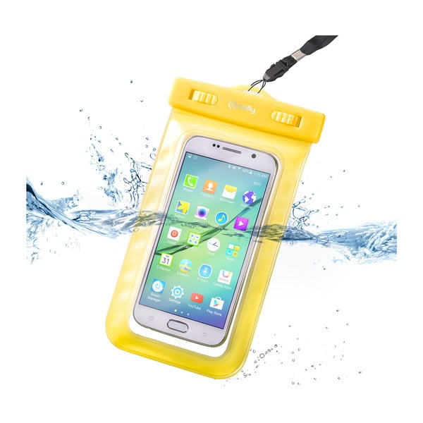 Univerzálne vodoodolné puzdro CELLY, žlté-image-2