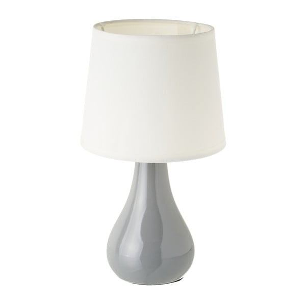Biela/sivá keramická stolová lampa s textilným tienidlom (výška  26 cm) – Casa Selección