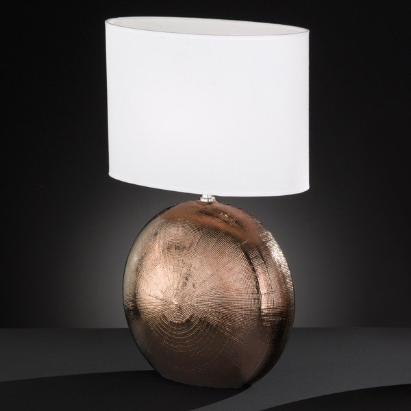 Bielo-hnedá stolová lampa Fischer & Honsel Foro, výška 53 cm-image-2