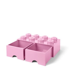Svetloružový úložný box s dvoma zásuvkami LEGO®