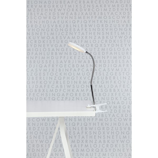 Biela stolová LED lampa so štipcom Markslöjd Flex-image-1