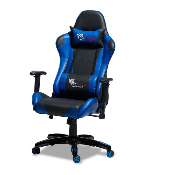 Čierno-modrá kancelárska stolička Furnhouse Gaming