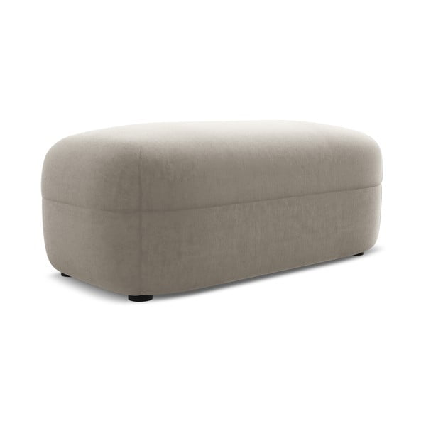 Béžová zamatová podnožka Moana – Makamii-image-1