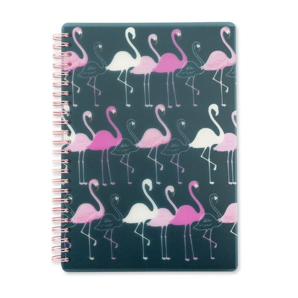Tmavomodrý zápisník GO Stationery Flamingo
