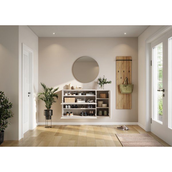 Krémová závesná skrinka na topánky 137x78x41 cm – Germania-image-1