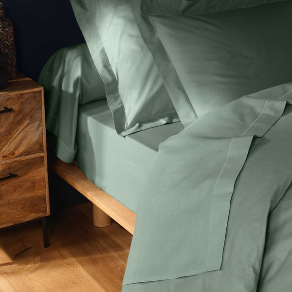 Svetlozelená napínacia bavlnená plachta 160x200 cm Lina – douceur d'intérieur-image-2