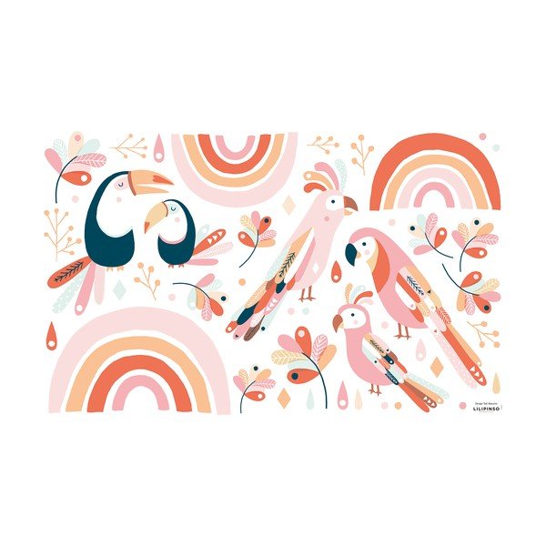 Hárok samolepiek 64x40 cm Paradisio Birds – Lilipinso