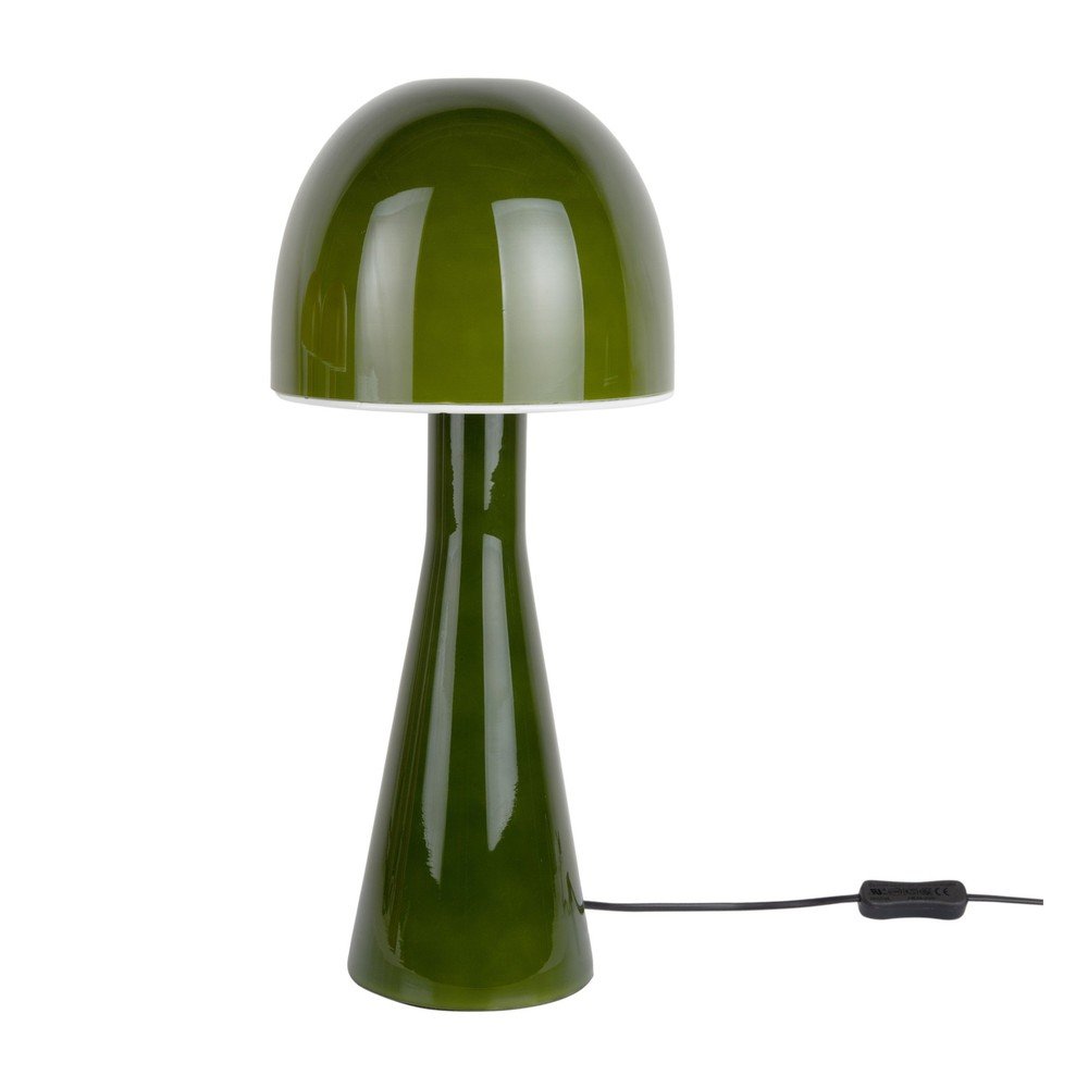 E-shop Tmavozelená stolová lampa so skleneným tienidlom (výška 45 cm) Bombin – Leitmotiv