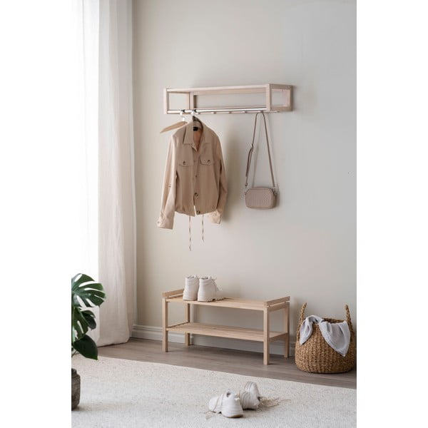 Skrinka na topánky z dubového dreva v prírodnej farbe Confetti – Rowico-image-3