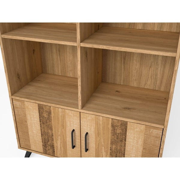 Knižnica v dekore duba v prírodnej farbe 92x160 cm Nordic – Marckeric-image-1