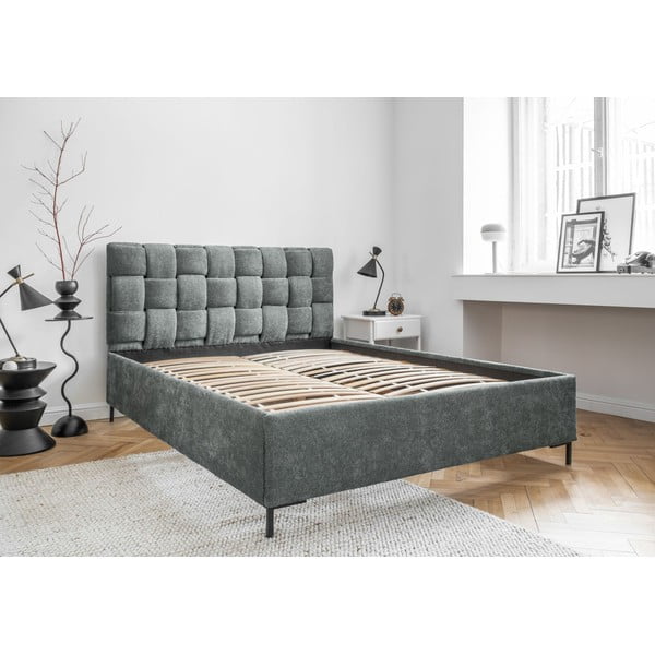 Svetlozelená čalúnená dvojlôžková posteľ s roštom 180x200 cm Eve – Miuform-image-4