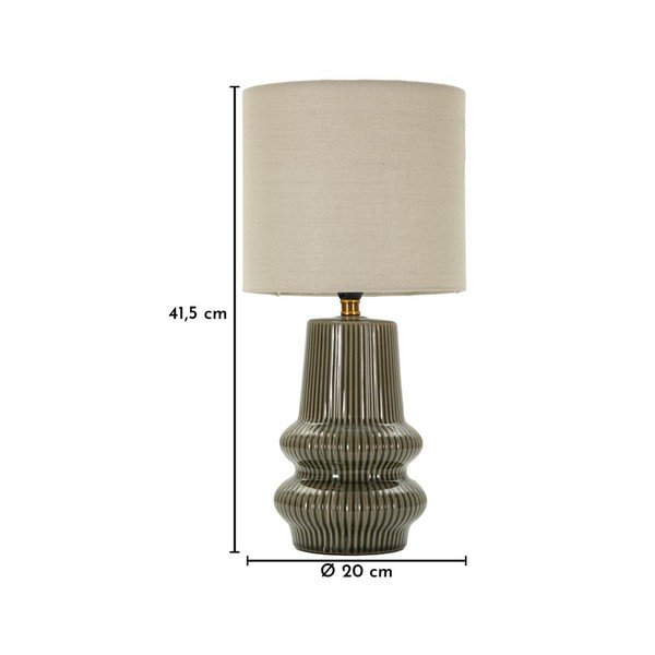 Khaki/krémovobiela keramická stolová lampa s textilným tienidlom (výška  41,5 cm) Harmony – Mauro Ferretti-image-4