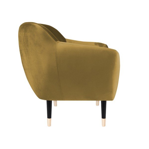 Horčicovožlté kreslo s čiernymi nohami Mazzini Sofas Amelie-image-3