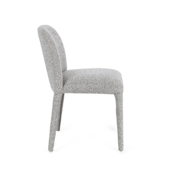 Sivá jedálenská stolička z materiálu bouclé Antara – Bizzotto-image-3