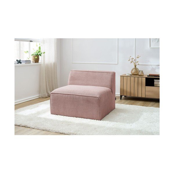 Ružový menčestrový modul pohovky (stredový diel) Megeve – Bobochic Paris-image-1