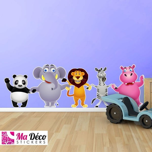 Nástenné detské samolepky Ambiance Fantastic Jungle Friends-image-1