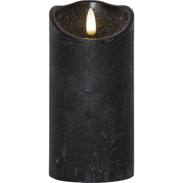 Čierna vosková LED sviečka Star Trading Flamme Rustic, výška 15 cm
