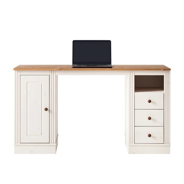 Pracovný stôl s doskou z borovicového dreva 50x140 cm Anita – Støraa-image-3