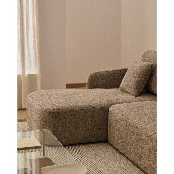 Taupe ženilková rozkladacia rohová pohovka (ľavý roh/s leňoškou) Laira – Kave Home-image-4